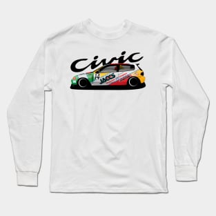 Honda Civic EG6 Jaccs 90s JTCC Race Car Long Sleeve T-Shirt